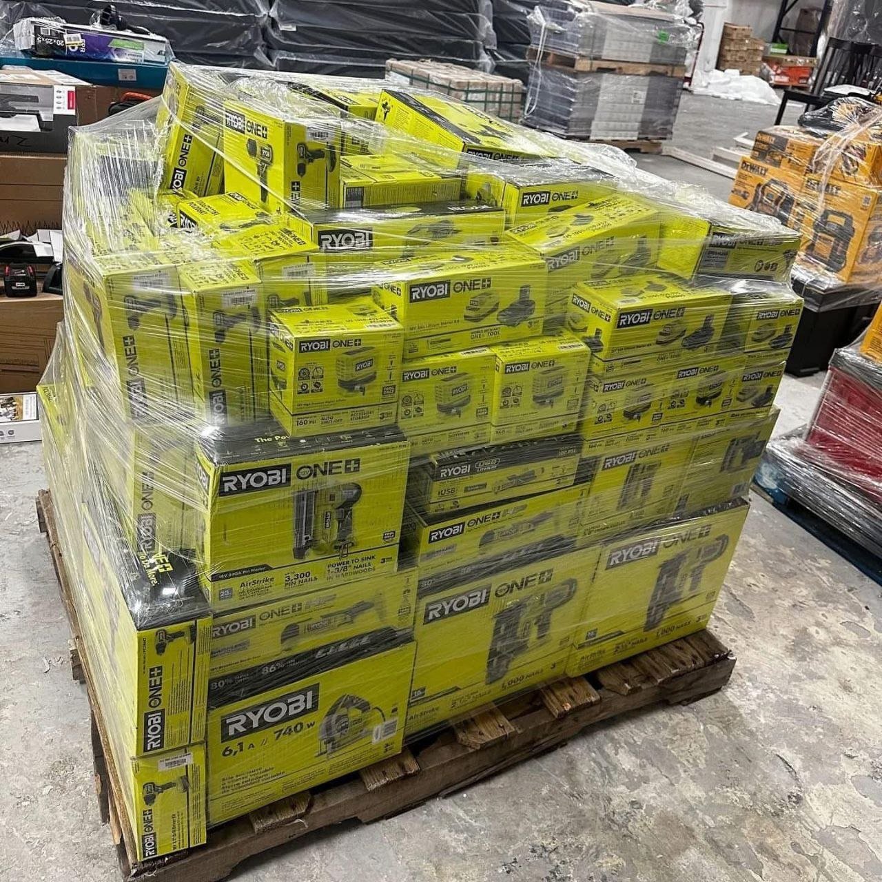 200 Unit Ryobi Tools Pallet — Unit Ryobi Tools Liquidation P
